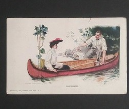 Howard Chandler Christy Picnic Boat Book Valentines Day Postcard 1908 Gross DB - £6.36 GBP