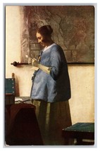 Young Woman Reading A Letter Painting By Johannes Vermeer UNP DB Postcard T21 - £4.87 GBP