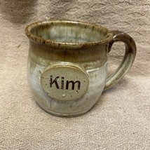 Hand Crafted Glazed And Personalized “Kim” Coffee Mug Signed Clay Pottery - £9.91 GBP