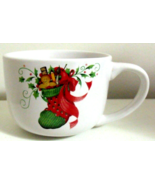 Christmas Coffee Mug Tea Hot Cocoa Glass Porcelain Christmas Stocking - $9.95