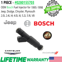 Genuine Bosch Single Fuel Injector for 1996-1997 Plymouth Grand Voyager 2.4L I4 - £30.06 GBP