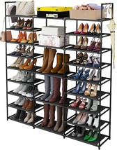 Kottwca Shoe Rack Organizer, Large Shoe Rack For Entryway Closet, Metal, Black - £34.32 GBP