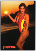 Florida Girl Postcard Risque Ocean 90&#39;s 80&#39;s Pinup Sunset Beach Bikini - £9.93 GBP