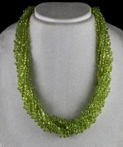 Natural Peridot Beads Tear Drops 5 L 829 Ct Gemstone Silver Fashion Necklace - £717.62 GBP