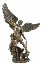 Ebros Large Archangel Saint Michael Slaying Satan Statue 14&quot; Tall Figurine - £69.82 GBP