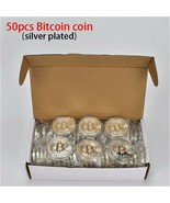 50 Pcs Bitcoin Souvenir Collectible Silver Plated Physical Crypto Metal ... - $100.72 CAD