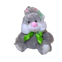 American Greetings Gray Easter 11” Bunny Plush Stuffed Animal Toy Pink N... - £9.96 GBP