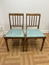 Vintage Folding Chair Set Dining Card Antique Bistro Wooden Lot LEG-O-MATIC 50s - £78.65 GBP