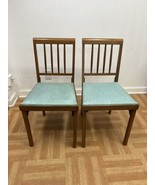 Vintage FOLDING CHAIR SET dining card antique bistro wooden lot LEG-O-MA... - £78.68 GBP
