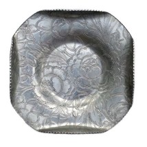 Vintage Wilson Metal Prod Hand Wrought Floral 7 1/2” Aluminum Bowl Brooklyn NY - £14.93 GBP