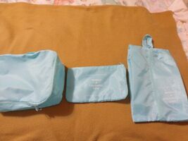 Travel Bags Wish U  A Colorful Life Blue 3 Bag Set Toiletry, Luggage, Shoes - $10.00