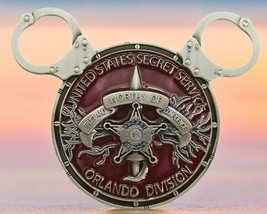 U.S. Secret Service WDW Orlando Field Office Maroon Disney Ears Challenge Coin - £13.33 GBP