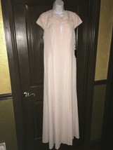 Adrianna Papell Metallic Knit Gown Blush Sz Us 16 New - £141.03 GBP