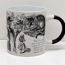 Alice In Wonderland White Black Disappearing Cheshire Cat Coffee Mug Cup - $15.00