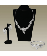 3W923 - Rhodium Brass Jewelry Sets with AAA Grade CZ  in Clear - $195.32 CAD