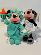 Toga Mickey and Lady Liberty Minnie Mini Bean Bag Plush Set - NEW with Tags - £14.87 GBP