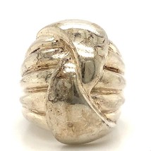 Vintage Sterling Signed Charmed Krypell Carved Retro Modernist Abstract Ring 8 - £55.39 GBP