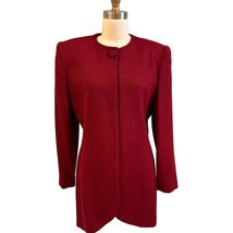 80s VTG Christian Dior Wool Tunic Jacket Burgundy Wine Color Sz 6 - £177.07 GBP