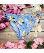 NANETTE LEPORE Monaco Bikini Swim Bottom L Blue Floral Swimwear NEW High... - £19.71 GBP