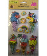 Stickers-1 Sheet Of 10 Pieces(Ice Cream Cones/Flowers/Rainbow-NEW-SHIPS ... - $11.76