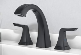 Medium Arc 2-Handles Bathroom Faucets, Black Bathroom Faucet For Sink With Pop - £64.09 GBP