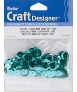 Cupped Sequins Turquoise Peacock 8mm - $19.72 CAD