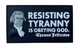 Obeying God Thomas Jefferson Quote Patch [PVC Rubber-3.5 X 2.0 - TP-7] - £7.11 GBP