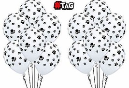 Set of 10 x 12 Inch Paw Print Balloons Ideal For Birthday Party - £4.94 GBP