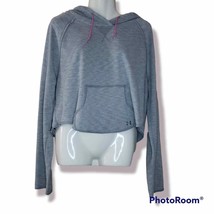 Under Armour Cropped Hoodie Pullover Loose Sweatshirt Grey Sz L - £19.49 GBP