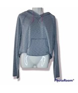 Under Armour Cropped Hoodie Pullover Loose Sweatshirt Grey Sz L - £19.54 GBP