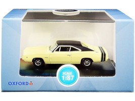 1968 Dodge Charger Light Yellow with Black Top and Black Stripes 1/87 (HO) Scal - £17.91 GBP