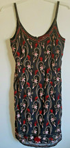 Emma Black Women&#39;s Spaghetti Strap Beaded Floral Black Dress Size M(e1) - £11.65 GBP