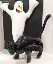 Vintage Halloween Greenbrier Int&#39;l Inflatable Black Cat &amp; White Ghost - £15.64 GBP