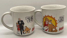 Vintage 1982 Orphan Annie Dog mug Ceramic White Coffee  APPLAUSE 2 different - £10.97 GBP