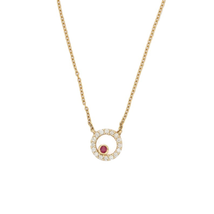14K Gold Ruby Diamond Necklace - £290.98 GBP