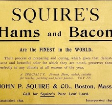 Squire&#39;s Hams And Bacon 1894 Advertisement Victorian Finest Food 3 ADBN1h - $19.99