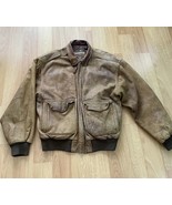 Vintage 80/90s Greenwich DIV Of Midway Brown Leather Bomber Jacket Mens ... - $1,796.41 MXN
