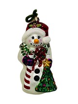 Christopher Radko Christmas Ornament Glass Poland Frosty Snowman candy cane tree - £38.89 GBP