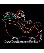 Santa in Sleigh Christmas Holiday Outdoor LED Lighted Decoration Steel W... - £555.28 GBP