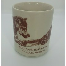 Wolf Sanctuary Coffee Mug St Louis Missouri 1994 D L W Redding Souvenir - £9.84 GBP