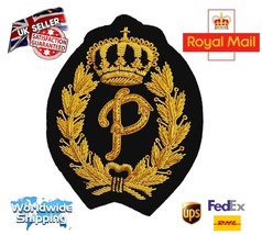 Bullion Embroidered Ralph Alphabet &quot;P&quot; Red Crown Blazer &quot;Handmade&quot;Bullio... - €20,83 EUR