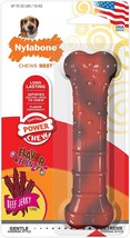 Nylabone Flavor Frenzy Power Chew Durable Dog Chew Toy Beef Jerky 1ea/Medium/Wol - £8.66 GBP