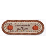 Earth Rugs OP-222 Come Gather at Our Table Oval Patch Runner 13&quot; x 36&quot; - £35.49 GBP
