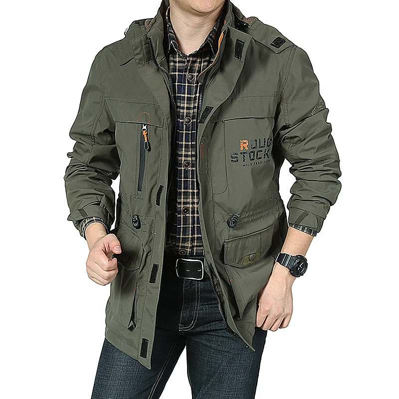  Men Jacket Outdoor   Windbreaker Hooded Bomber Jacket Mens Waterproof Hi  Outwe - £222.09 GBP