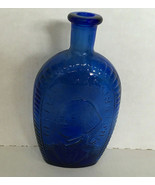 Vintage glass flask bottle George Washington eagle cobalt blue liquor bo... - $32.62