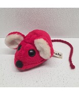 Vintage 1975 Wallace Berrie Mealy Mouse 5&quot; Plush Red White Stuffed Anima... - $816.44 MXN