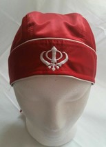 Sikh Punjabi turban Jean patka pathka Khanda bandana Head Wrap Red Colou... - $14.55