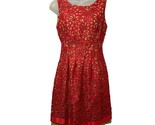 Carlisle Dress Red Lace Floral Overlay Italian Linen Sleeveless Size 2 W... - $49.46
