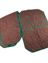 Vintage Lot 4 Quilted Christmas Placemats w Table Runner Red Green Gold ... - $24.75