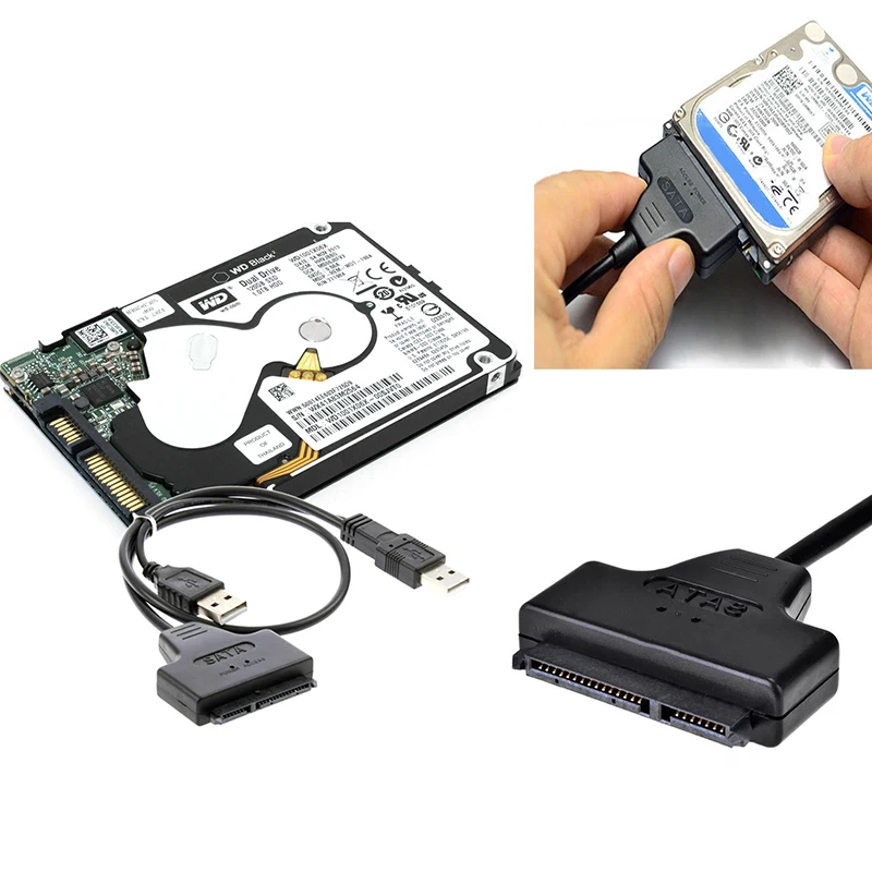 USB 2.0 to SATA 15 + 7 Pin 22Pin Connector Adapter Cable For 2.5inch SSD... - €34,44 EUR